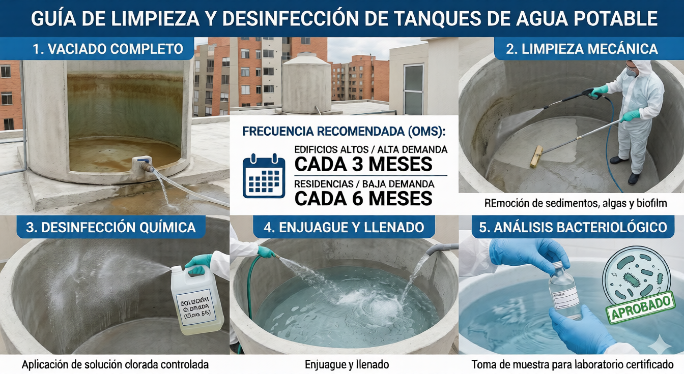 Cómo limpiar correctamente un tanque de agua potable